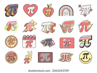 Pi Day Symbol Illustration Element Set
