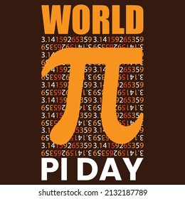 Pi Day T- Shirt Design Template for Print International Pi Day