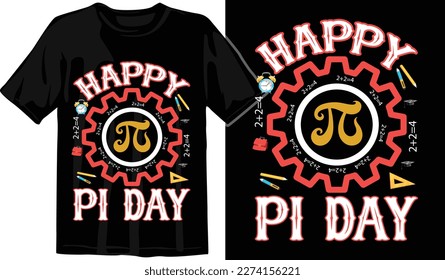 Pi day t shirt design vector graphics. Pi day typography t shirt design. Pi day vector