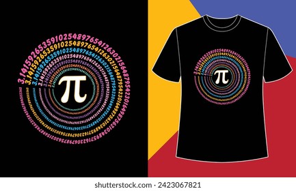 Plantilla de impresión de diseño de camiseta de día de Pi