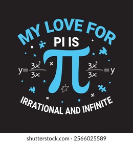 Pi Day t shirt design illustration vector  typography background education design 