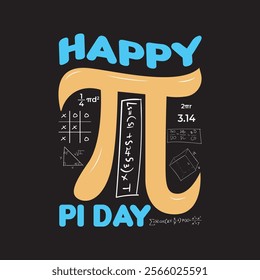 Pi Day t shirt design illustration vector  typography background education design 