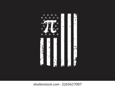 Pi Day T-Shirt with  American Flag