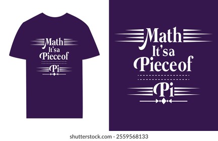 Pi Day T-Shirt Design with background colour white and purple.