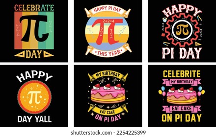 Pi Day T-shirt Design Bundle. Pi t-shirt. Math T shirt design. Pi day Vector Graphics