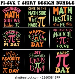 Pi Day T-shirt Design Bundle. Pi t-shirt. Math T shirt design. Pi day Vector Graphics