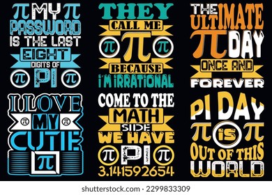 Pi Day t-shirt design bundle.