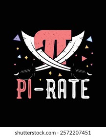 Pi Day T-shirt Design, Pi-Rate