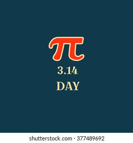 Pi Day Typography Poster Design, Vector Illustration. Science.