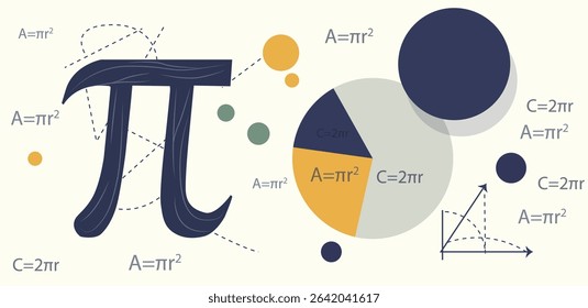 Pi Day Vector Banners ft. Math Equations, Pi Symbol and Pie Art