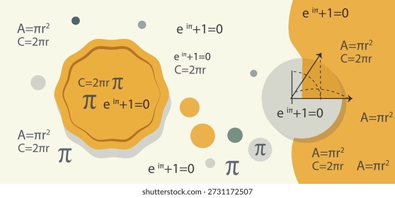 Pi Day Vector Banners ft. Math Equations, Pi Symbol and Pie Art