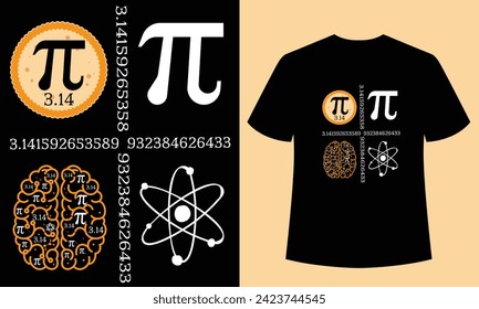 pi day vector elements t shirt design template,This t-shirt is designed for pi lover. this t-shirt can be the best gift for mathematics lover.