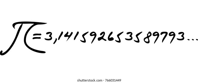 Pi equals 3,141592653589793/Mathematical Symbol/ Vector icon