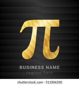 Pi Gold and Black silk fashion premium icon / Logo