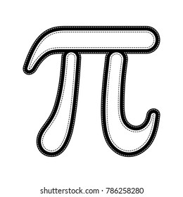 Pi greek letter sign. Vector. Flat style black icon on white.