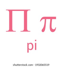 pi greek letter symbol on white background