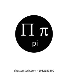 pi greek letter symbol on white background