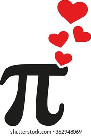 Pi with hearts love