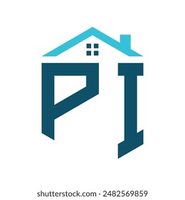 PI House Logo Design Template. Letter PI Logo for Real Estate, Construction or any House Related Business