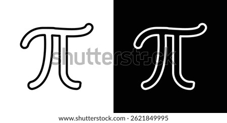 Pi icon concept stroke on white background