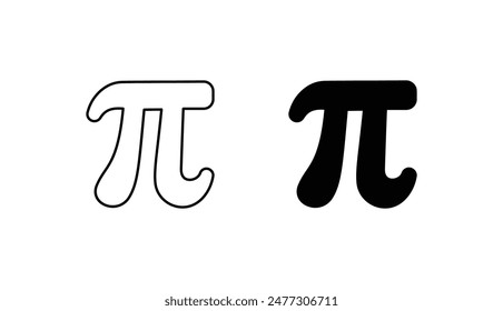 Pi icon design with white background stock illustration