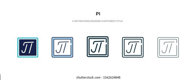 pi icon in different style vector illustration. two colored and black pi vector icons designed in filled, outline, line and stroke style can be used for web, mobile, ui