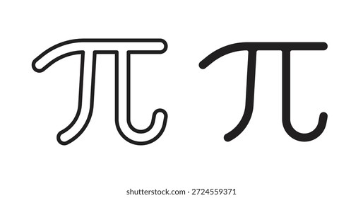 Pi icon in doodle and stroke style.