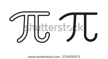 Pi icon in doodle and stroke style.