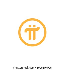 Pi icon isolated on white background. Cryptocurrency symbol modern, simple, vector, icon for website design, mobile app, ui. Vector Illustration