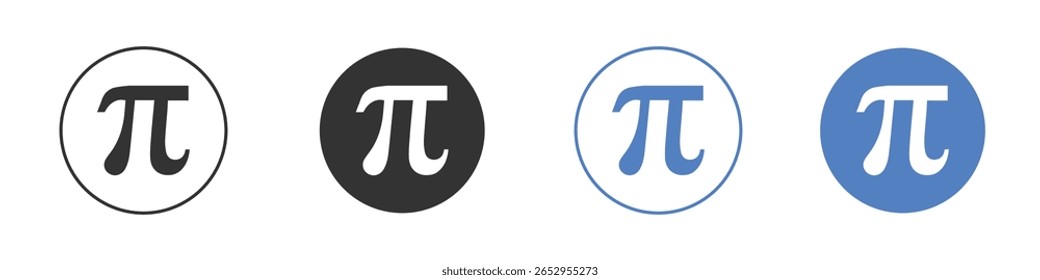 Diseños gráficos del logotipo del icono de Pi