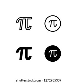 Pi Icon Logo Vector Symbol. Math Icon