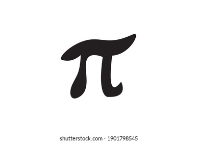 Pi icon on background. Vector drawing.