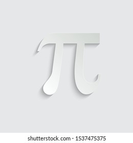 Pi icon symbol . Vector illustration 
 paper icon  with shadow  