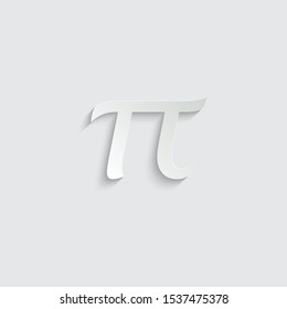 Pi icon symbol . Vector illustration 
 paper icon  with shadow  