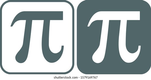 Pi icon. Pi symbol. Vector illustration