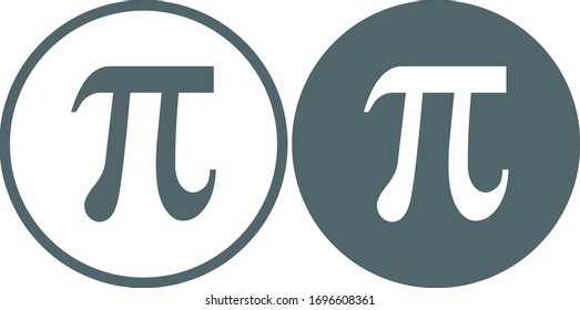 Icono Pi. Símbolo de pagina. Ilustración del vector