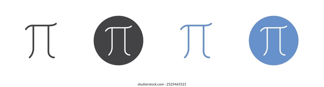 Pi icon Thin outline art symbol