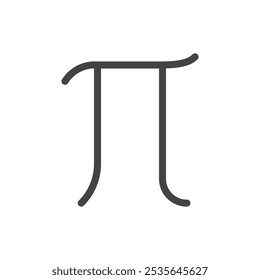 Pi icon Thin outline art symbol