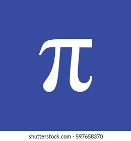 Pi icon vector. Blue background