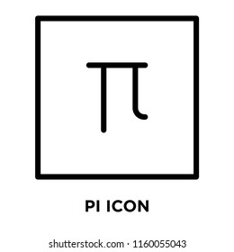 Pi icon vector isolated on white background, Pi transparent sign , line and outline elements in linear style