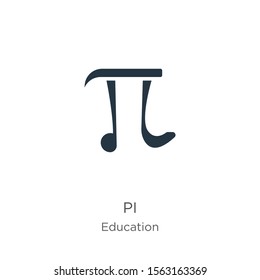 Pi icon vector. Trendy flat pi icon from education collection isolated on white background. Vector illustration can be used for web and mobile graphic design, logo, eps10