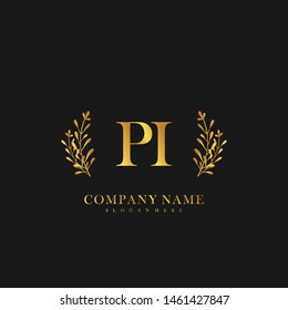 PI Initial beauty floral logo template