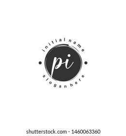 PI Initial beauty monogram logo vector