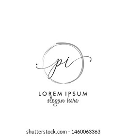 PI Initial beauty monogram logo vector