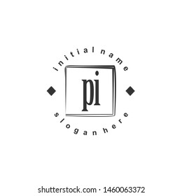 PI Initial beauty monogram logo vector