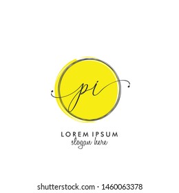 PI Initial beauty monogram logo vector