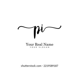 PI Monograma inicial de belleza vector