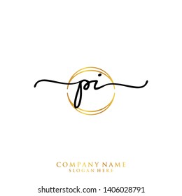 PI Initial handwriting logo template