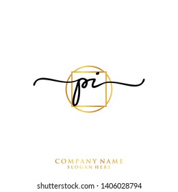 PI Initial handwriting logo template