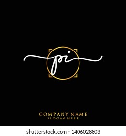 PI Initial handwriting logo template